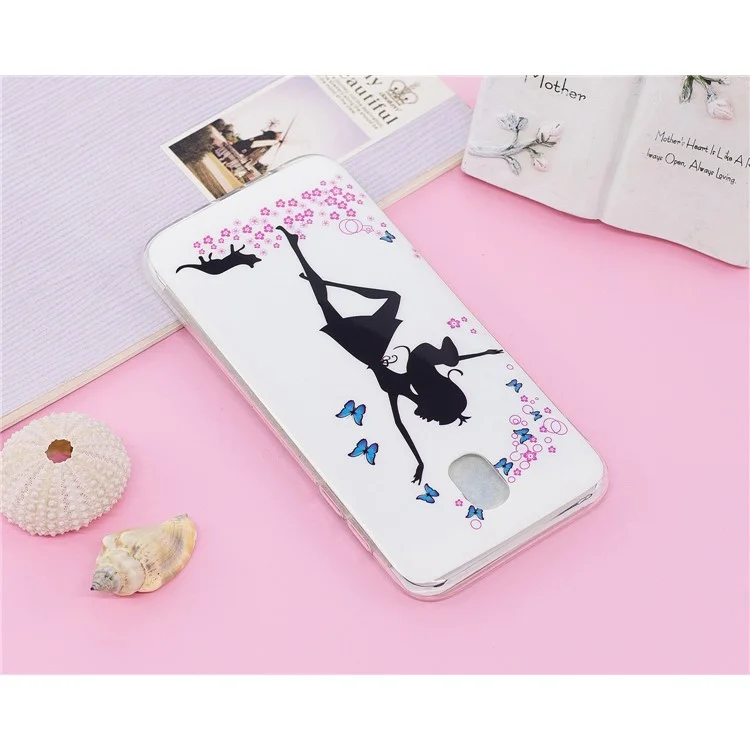Luminous IMD Patterned TPU Cell Phone Shell for Samsung Galaxy J5 (2017) / J5 Pro (2017) EU Version - Dancing Girl