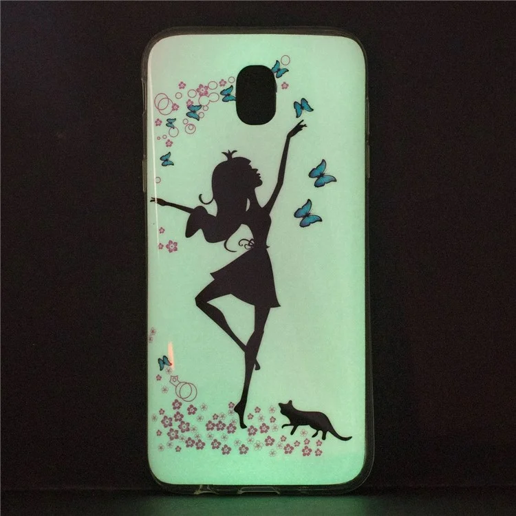 Luminous IMD Patterned TPU Cell Phone Shell for Samsung Galaxy J5 (2017) / J5 Pro (2017) EU Version - Dancing Girl