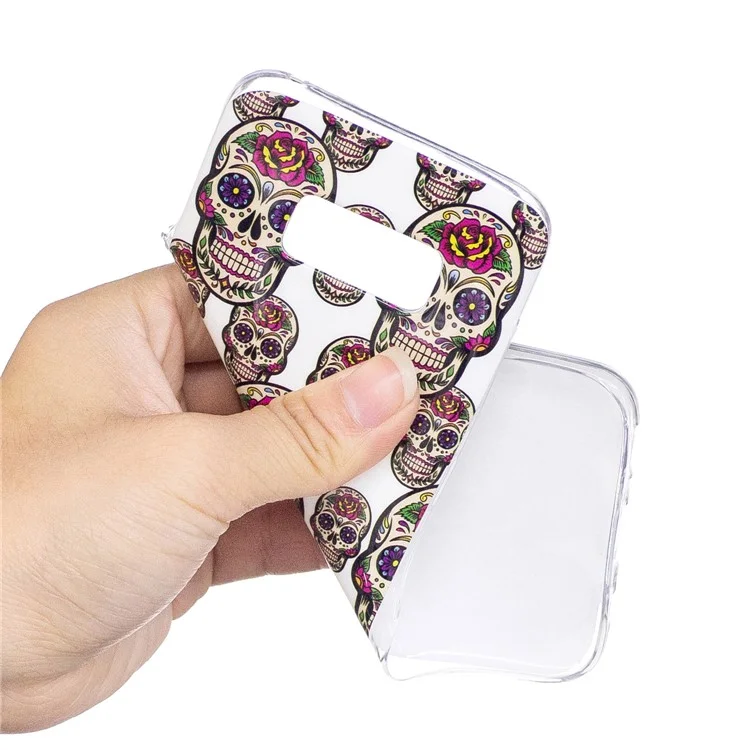 For Samsung Galaxy S8 G950 Luminous IMD Patterned Soft TPU Cell Phone Gel Case - Skulls