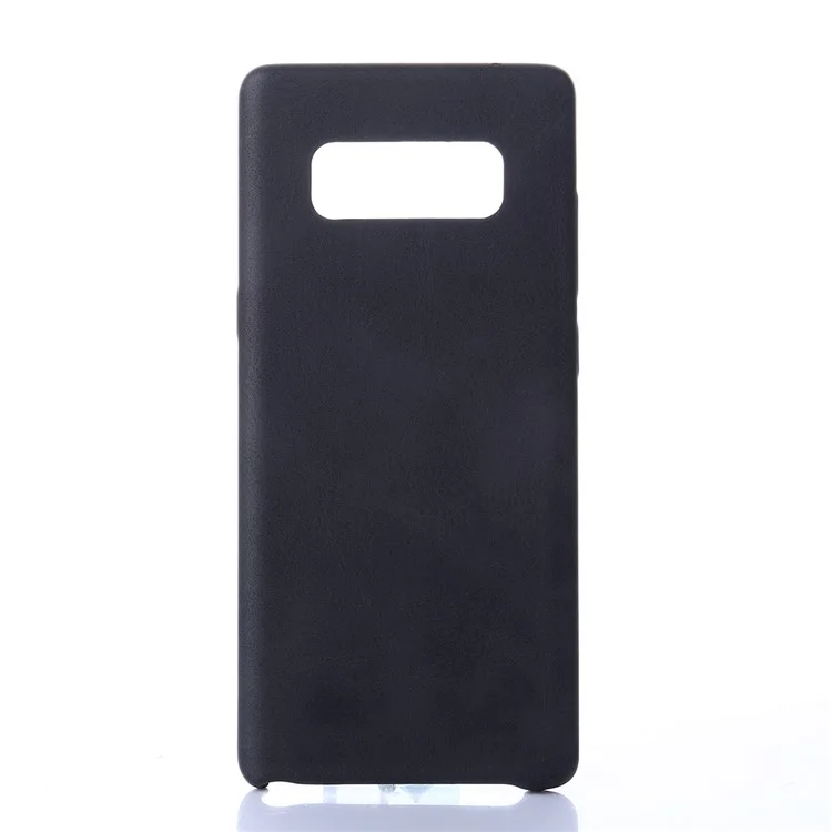 For Samsung Galaxy Note 8 N950 Retro Style Crazy Horse PU Leather Coated Plastic Cell Phone Back Case - Black