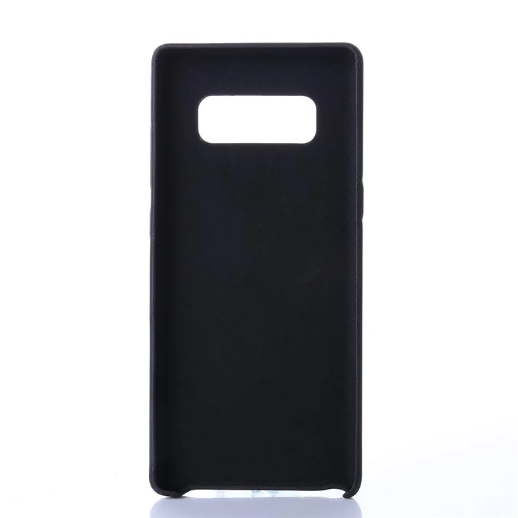 For Samsung Galaxy Note 8 N950 Retro Style Crazy Horse PU Leather Coated Plastic Cell Phone Back Case - Black