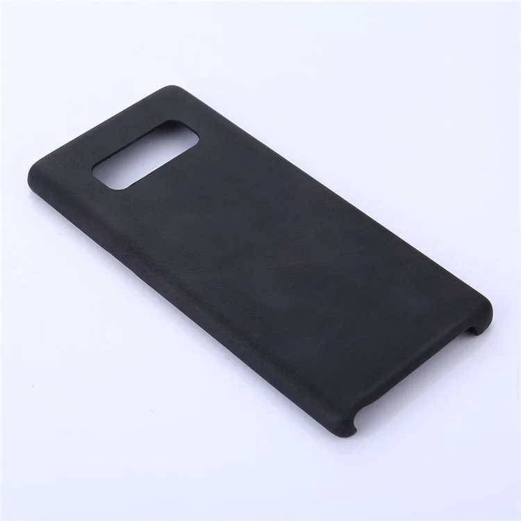 For Samsung Galaxy Note 8 N950 Retro Style Crazy Horse PU Leather Coated Plastic Cell Phone Back Case - Black