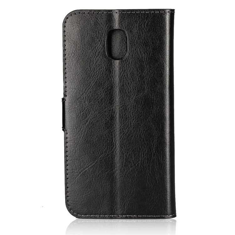 Crazy Horse Leather Wallet Stand Mobile Case for Samsung Galaxy J5 (2017) EU Version / J5 Pro (2017) - Black