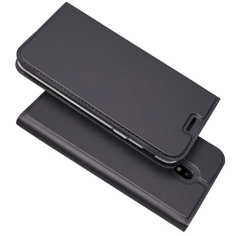 Magnetic Leather Card Holder Case for Samsung Galaxy J7 (2017) / J7 Pro (2017) EU Version - Black