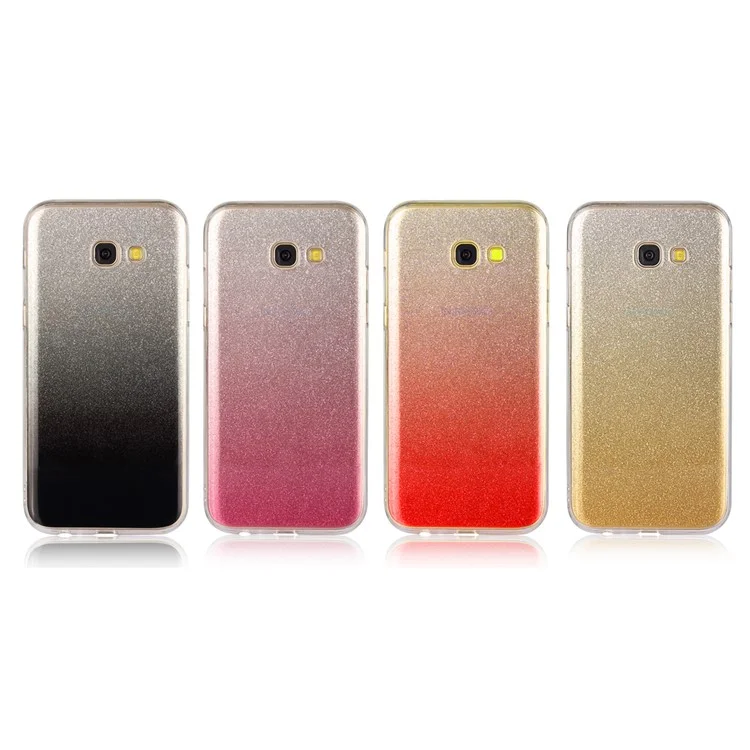 Gradient Color Glittery Powder PC TPU Hybrid Case for Samsung Galaxy A5 (2017) - Black