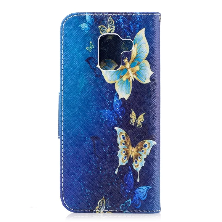 Patterned Leather Protective Case with Stand for Samsung Galaxy A8 (2018) - Beautiful Butterflies