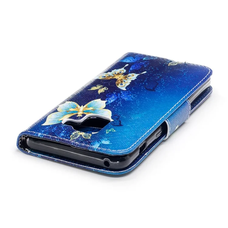 Funda Protectora De Cuero Con Estampado Para Samsung Galaxy A8 (2018) - Hermosas Mariposas