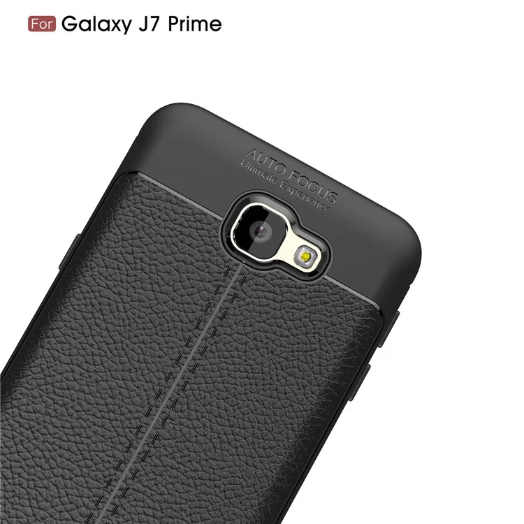 Litchi Texture TPU Case for Samsung Galaxy J7 Prime / On Nxt / On7 (2016) - Black