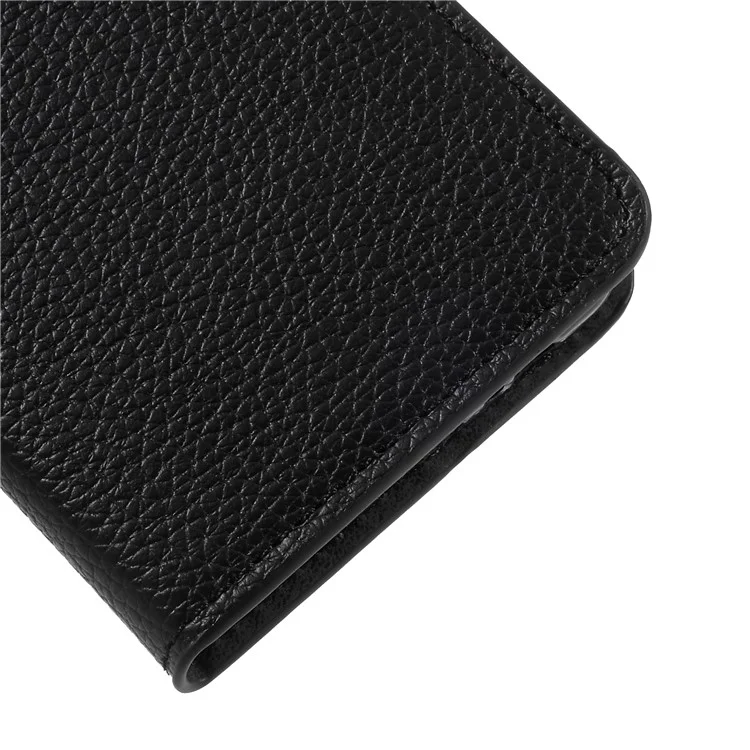 Litchi Grain PU Leather Wallet Case for Samsung Galaxy A8 (2018) - Black