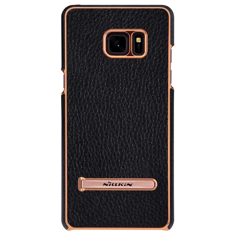 NILLKIN M-JARL Series Leather Coated Hard PC Case with Kickstand for Samsung Galaxy Note Fan Edition N935 - Black