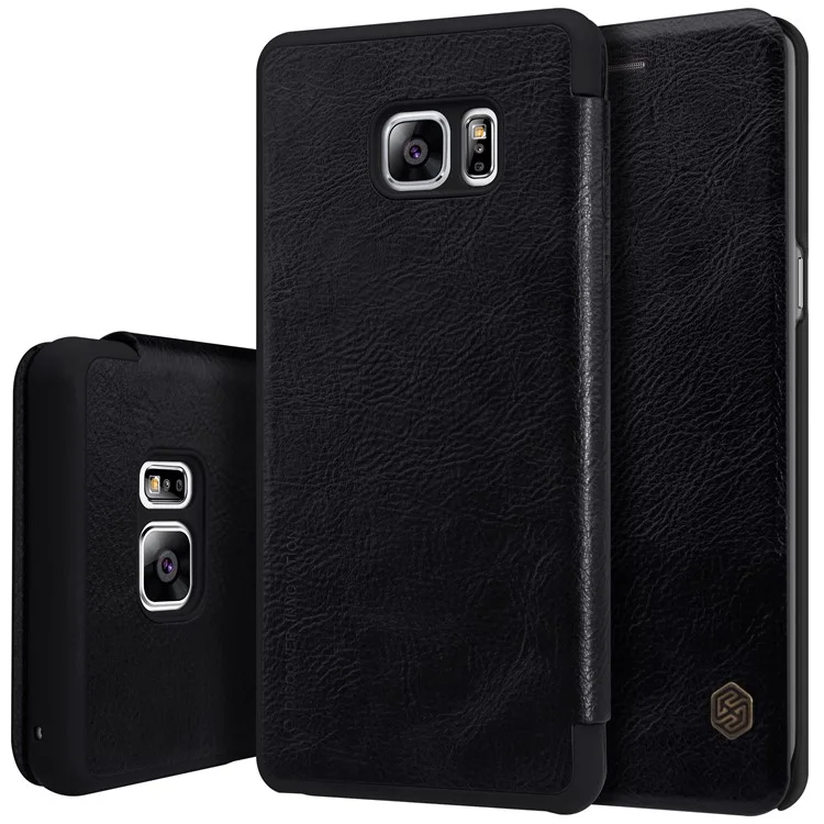 NILLKIN Qin Series for Samsung Galaxy Note FE/Fan Edition Leather Card Holder Case Cover - Black