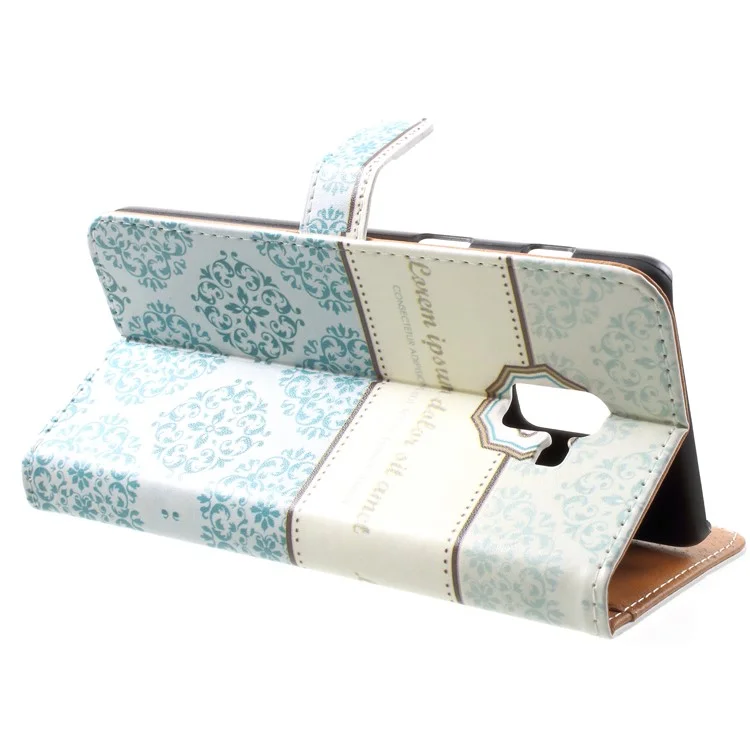 Pattern Printing Wallet Leather Magnetic Case for Samsung Galaxy A8+ (2018) - Damask Flower