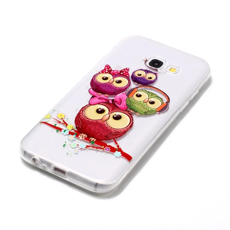 Pattern Printing Soft TPU Phone Accessory Case for Samsung Galaxy A5 (2017) A520 - Owls