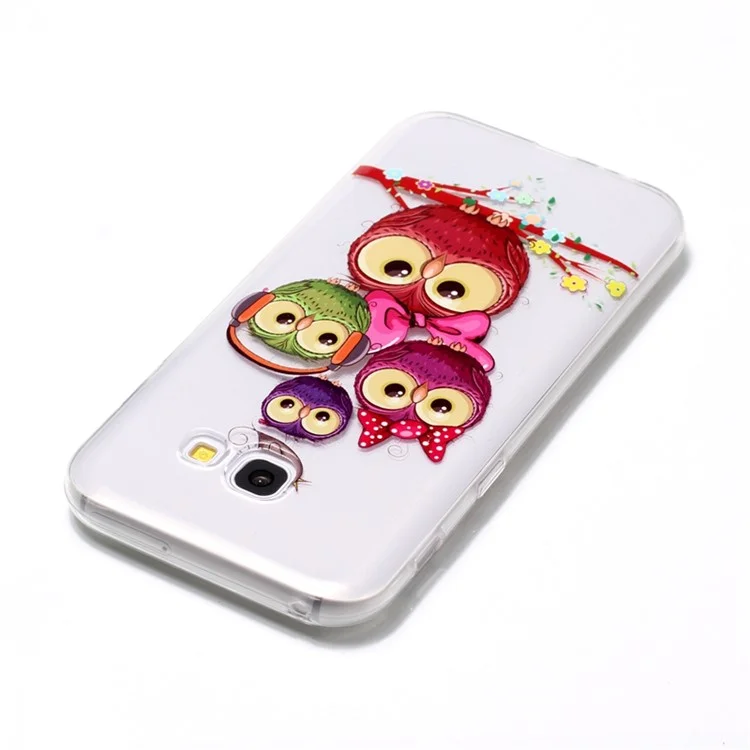 Pattern Printing Soft TPU Phone Accessory Case for Samsung Galaxy A5 (2017) A520 - Owls