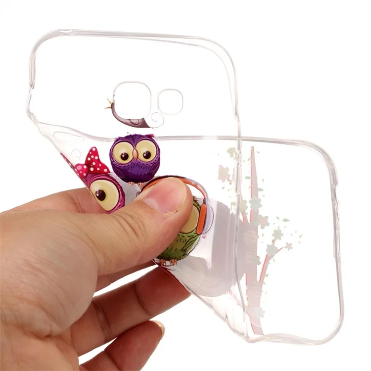 Pattern Printing Soft TPU Phone Accessory Case for Samsung Galaxy A5 (2017) A520 - Owls
