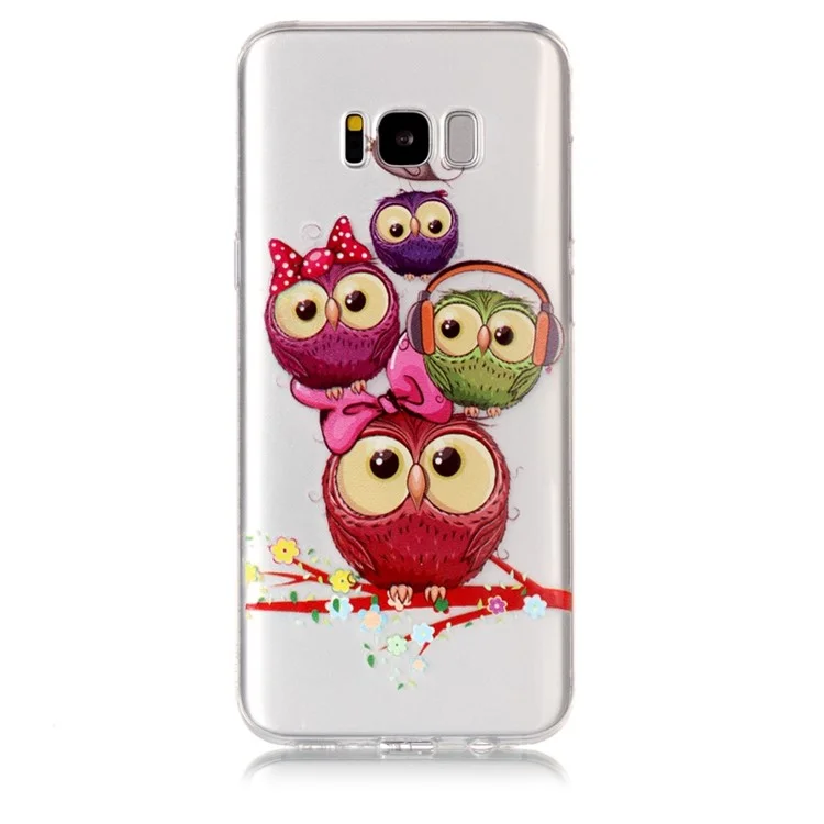 Pattern Printing Soft TPU Phone Accessory Case for Samsung Galaxy S8 G950 - Owls