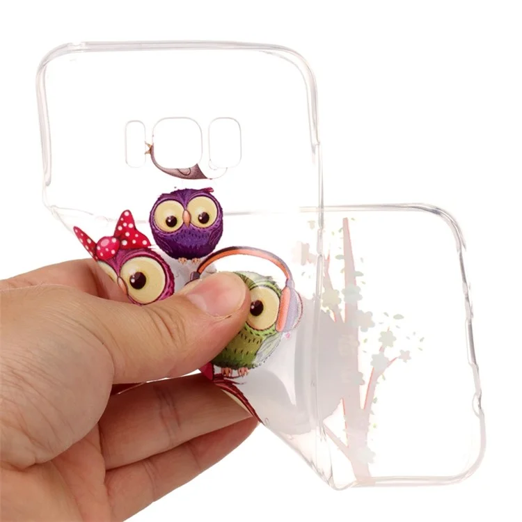 Pattern Printing Soft TPU Phone Accessory Case for Samsung Galaxy S8 G950 - Owls
