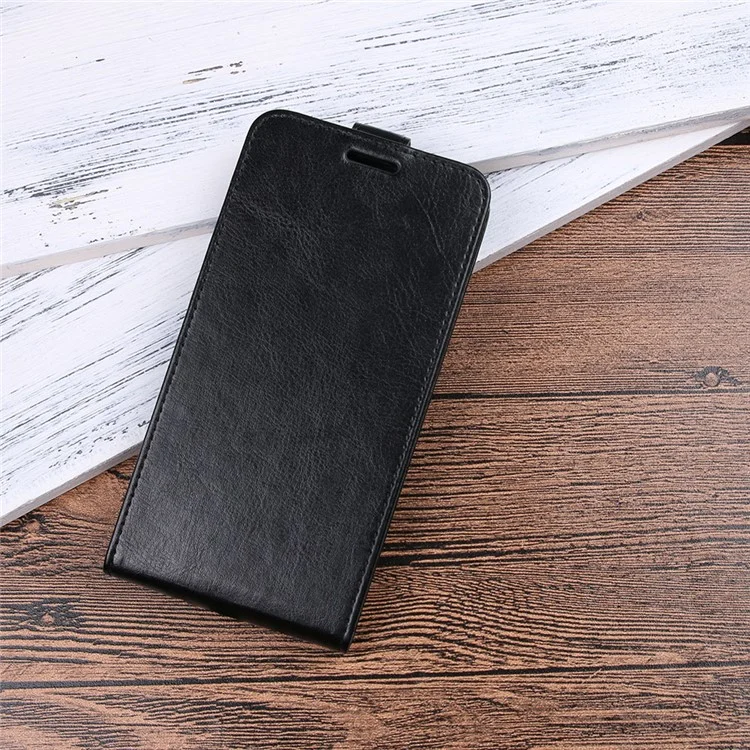 Crazy Horse Vertical Flip Leather Magnetic Phone Basing Pour Samsung Galaxy A8 (2018) - le Noir