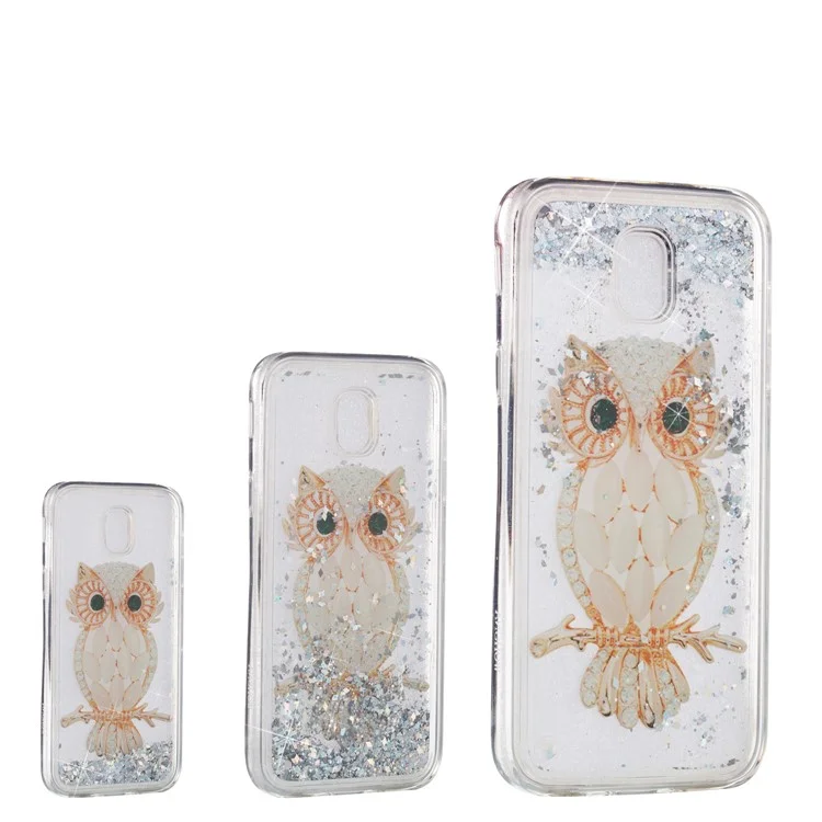 3D Dynamic Quicksand Liquid TPU Shell Cover for Samsung Galaxy J5 (2017) EU Version / J5 Pro (2017) - Owl