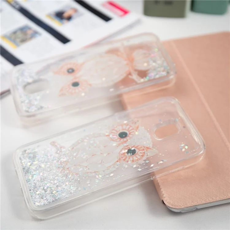 3D Dynamic Quicksand Liquid TPU Shell Cover for Samsung Galaxy J5 (2017) EU Version / J5 Pro (2017) - Owl