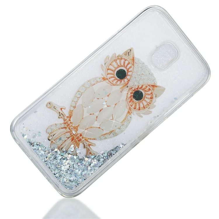 3D Dynamic Quicksand Liquid TPU Shell Cover for Samsung Galaxy J5 (2017) EU Version / J5 Pro (2017) - Owl