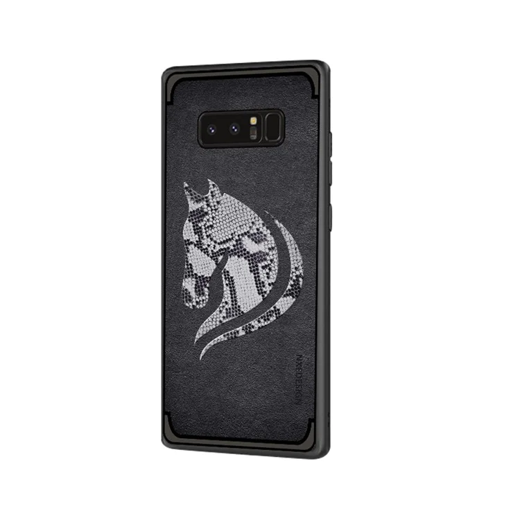 10Pcs/Set NXE Snake Textured Horse Pattern TPU Back Casing for Samsung Galaxy Note 8 N950 - Black