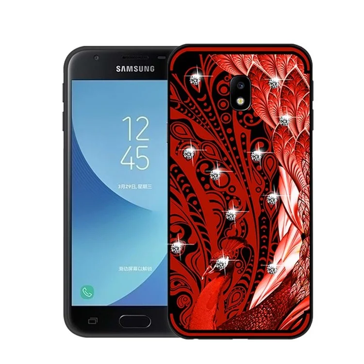 10Pcs/Set NXE Unique Series Diamond Peacock TPU Cases for Samsung Galaxy J5 (2017) EU Version/J5 Pro (2017) - Red