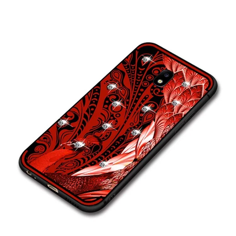 10Pcs/Set NXE Unique Series Diamond Peacock TPU Cases for Samsung Galaxy J5 (2017) EU Version/J5 Pro (2017) - Red