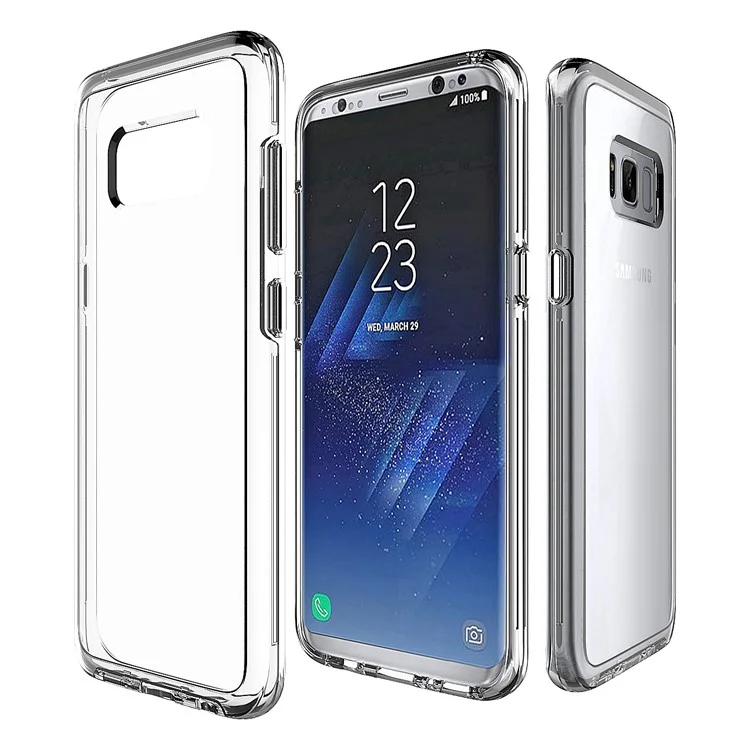 Clear PC Back + TPU Frame Hybrid Protective Cover for Samsung Galaxy S8 Plus G955 - Transparent