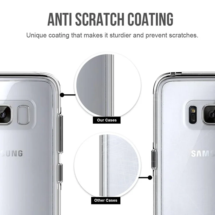 Clear PC Back + TPU Frame Hybrid Protective Cover for Samsung Galaxy S8 Plus G955 - Transparent