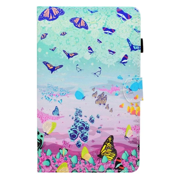 Patterned Leather Card Slots Tablet Cover for Samsung Galaxy Tab A 8.0 (2017) T385/T380 - Colorful Butterflies
