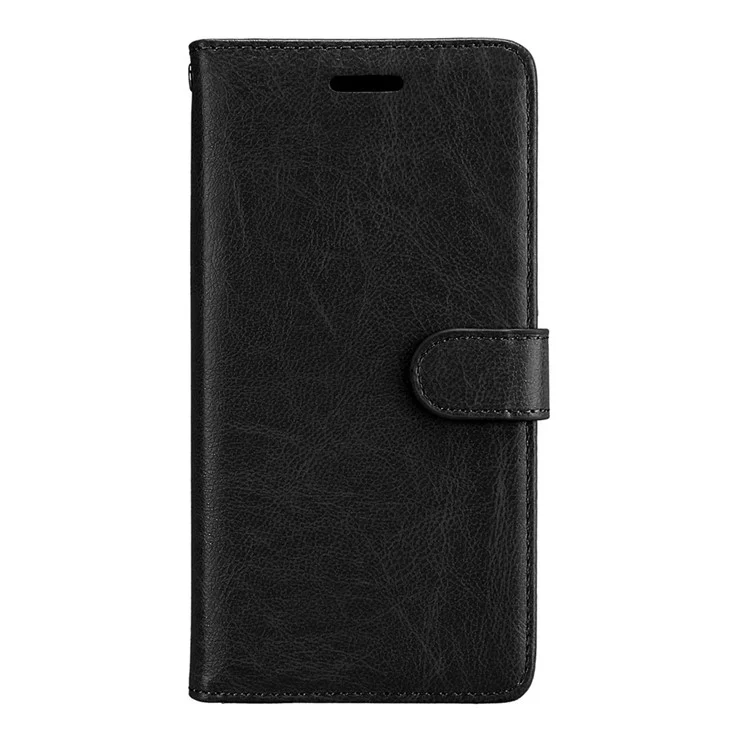 Crazy Horse Wallet Leather Stand Case for Samsung Galaxy J7 Pro (2017) / J7 (2017) EU Version - Black