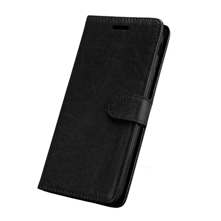 Crazy Horse Wallet Leather Stand Case for Samsung Galaxy J7 Pro (2017) / J7 (2017) EU Version - Black