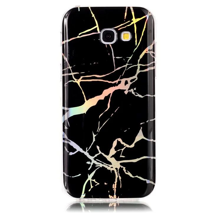 For Samsung Galaxy A5 (2017) A520 Marble Pattern Colorized Electroplated TPU Back Shell - Black