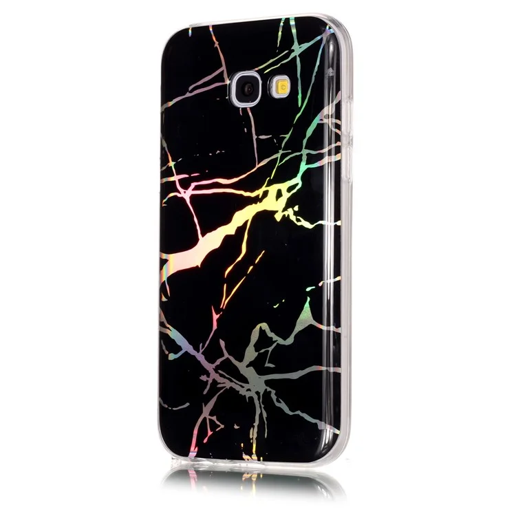 For Samsung Galaxy A5 (2017) A520 Marble Pattern Colorized Electroplated TPU Back Shell - Black