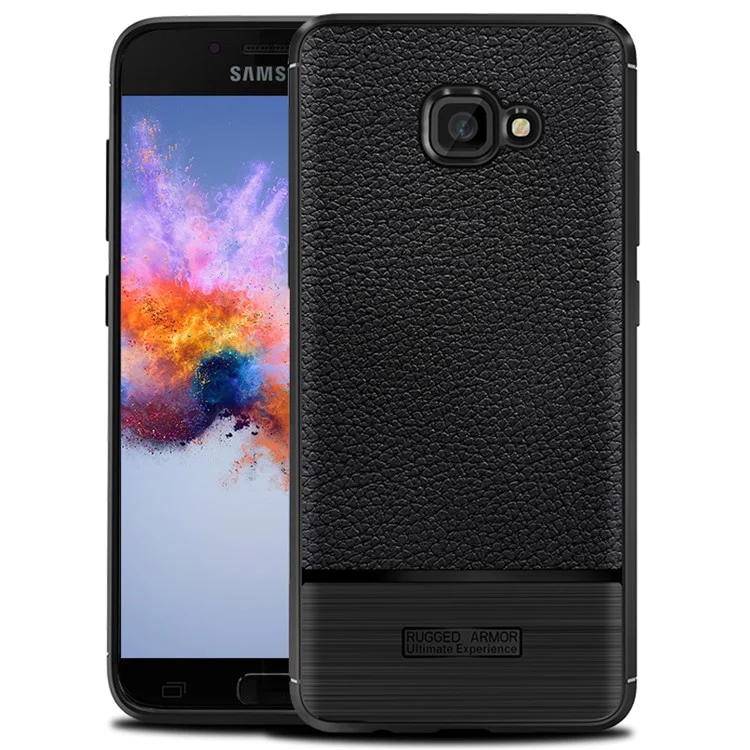 Litchi Texture TPU Phone Case Accessory for Samsung Galaxy A5 (2017) A520 - Black