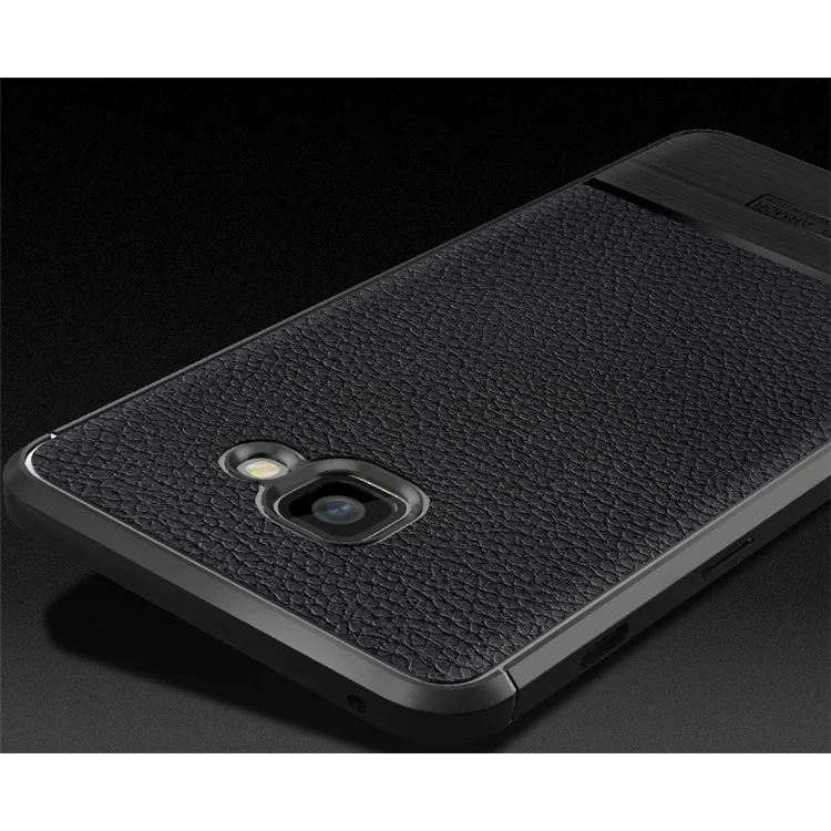 Litchi Texture TPU Phone Case Accessory for Samsung Galaxy A5 (2017) A520 - Black