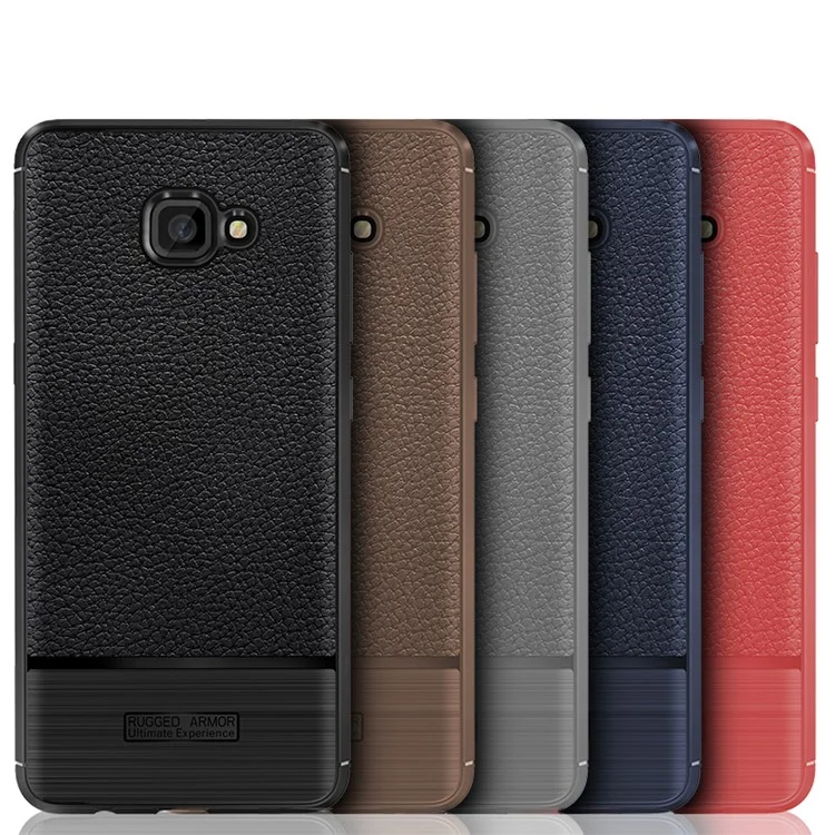 Litchi Texture TPU Phone Case Accessory for Samsung Galaxy A5 (2017) A520 - Black