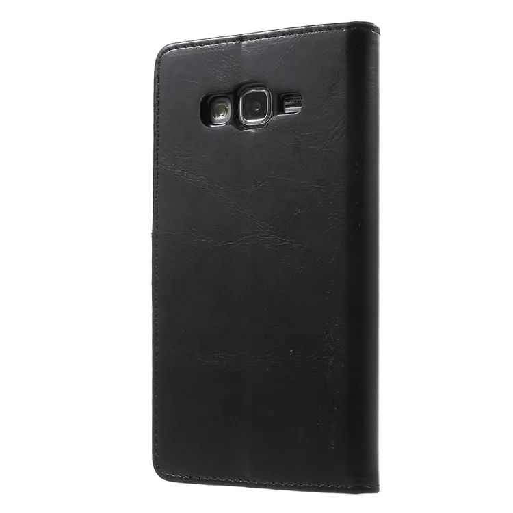 MERCURY GOOSPERY Blue Moon Leather Wallet Case for Samsung Galaxy Grand Prime SM-G530 - Black