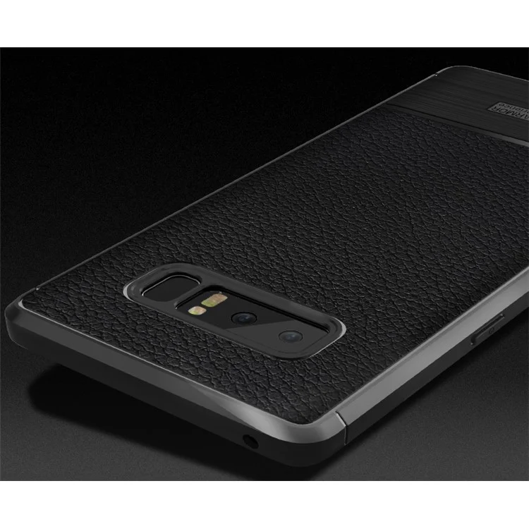 Litchi Texture TPU Phone Case Accessory for Samsung Galaxy Note 8 N950 - Black