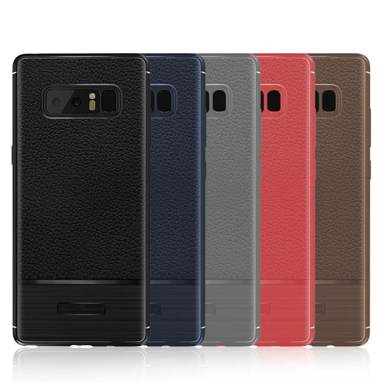 Litchi Texture TPU Phone Case Accessory for Samsung Galaxy Note 8 N950 - Black
