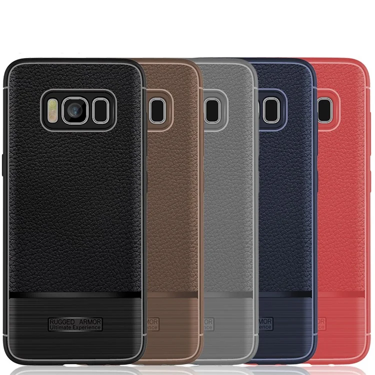 Litchi Texture TPU Phone Case Accessory for Samsung Galaxy S8 G950 - Black