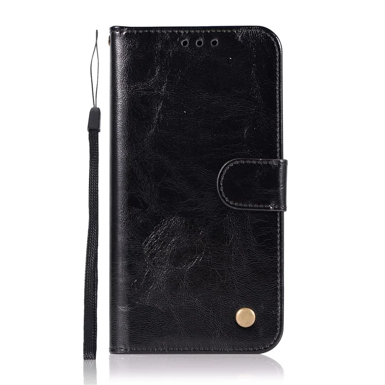Premium Vintage PU Leather Magnetic Wallet Case for Samsung Galaxy S8 Plus SM-G955 - Black