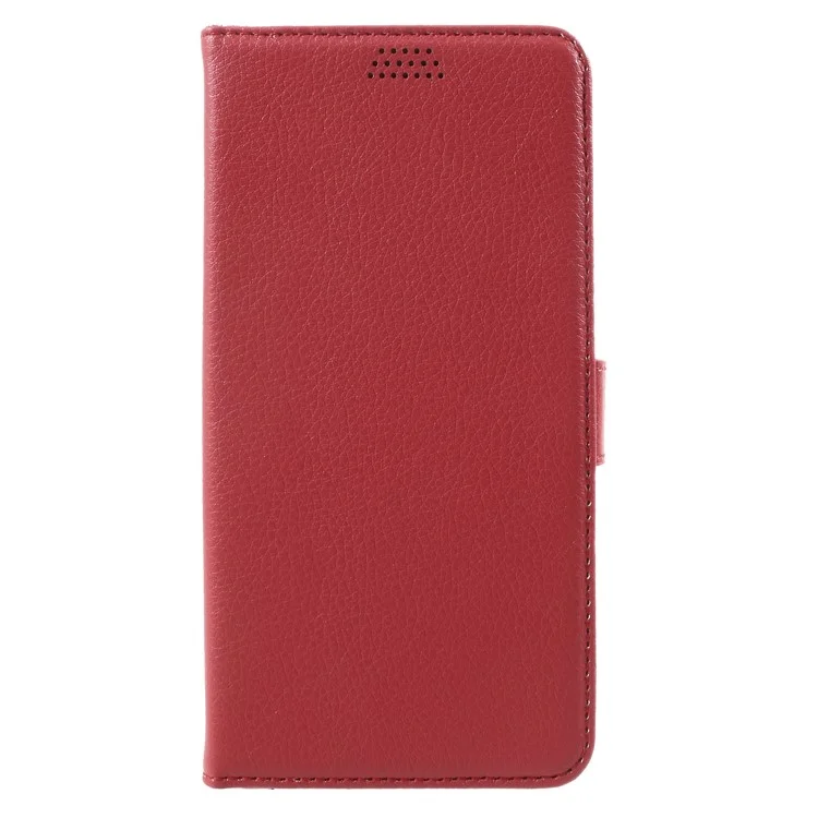 Litchi Texture Card Holders Stand Cell Phone Case for Samsung Galaxy J7 Pro (2017) / J7 (2017) EU Version - Red