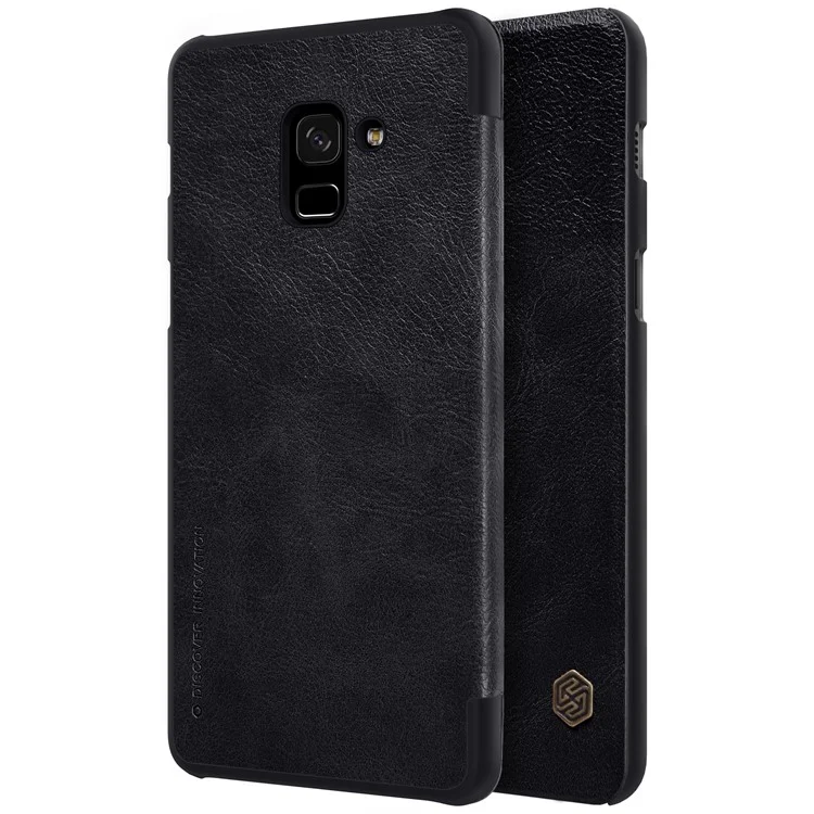 NILLKIN Qin Series for Samsung Galaxy A8 (2018) Leather Card Holder Case Cover - Black