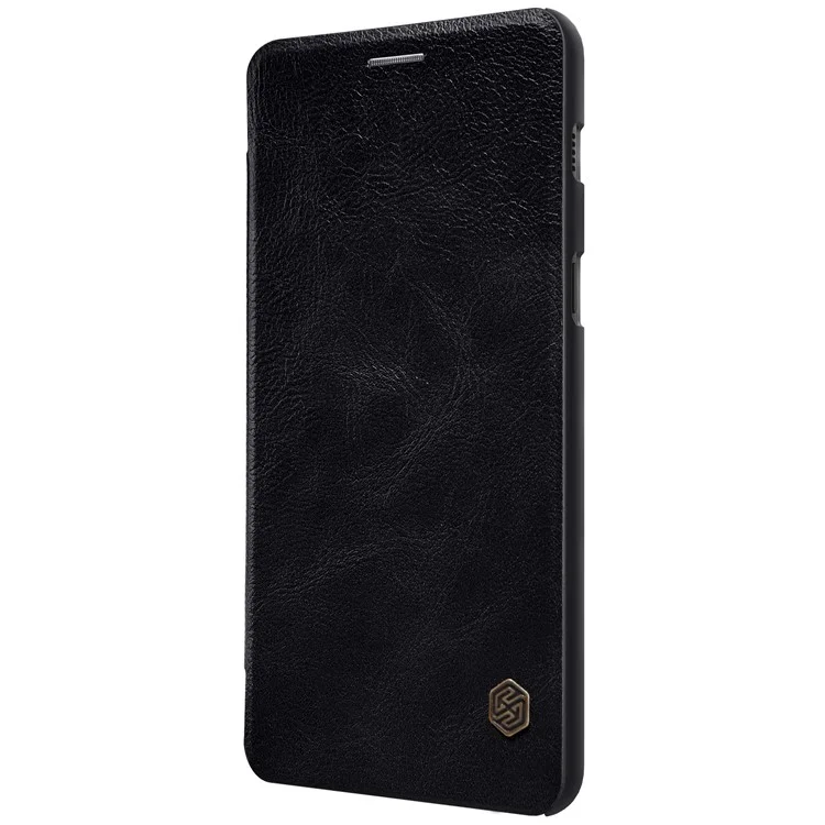 NILLKIN Qin Series for Samsung Galaxy A8 (2018) Leather Card Holder Case Cover - Black