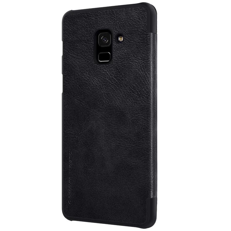 NILLKIN Qin Series for Samsung Galaxy A8 (2018) Leather Card Holder Case Cover - Black