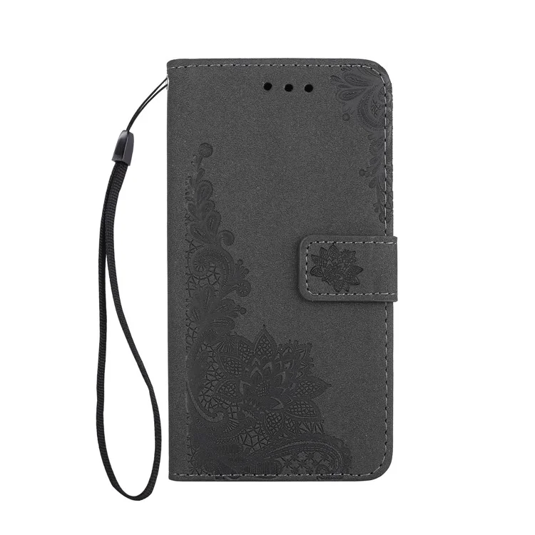 Glittery Powder Peacock Flowers Imprinted Leather Wallet Case for Samsung Galaxy J3 (2017)/J7 Pro (2017) - Black