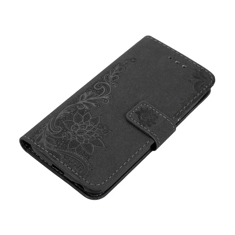 Glittery Powder Peacock Flowers Imprinted Leather Wallet Case for Samsung Galaxy J3 (2017)/J7 Pro (2017) - Black