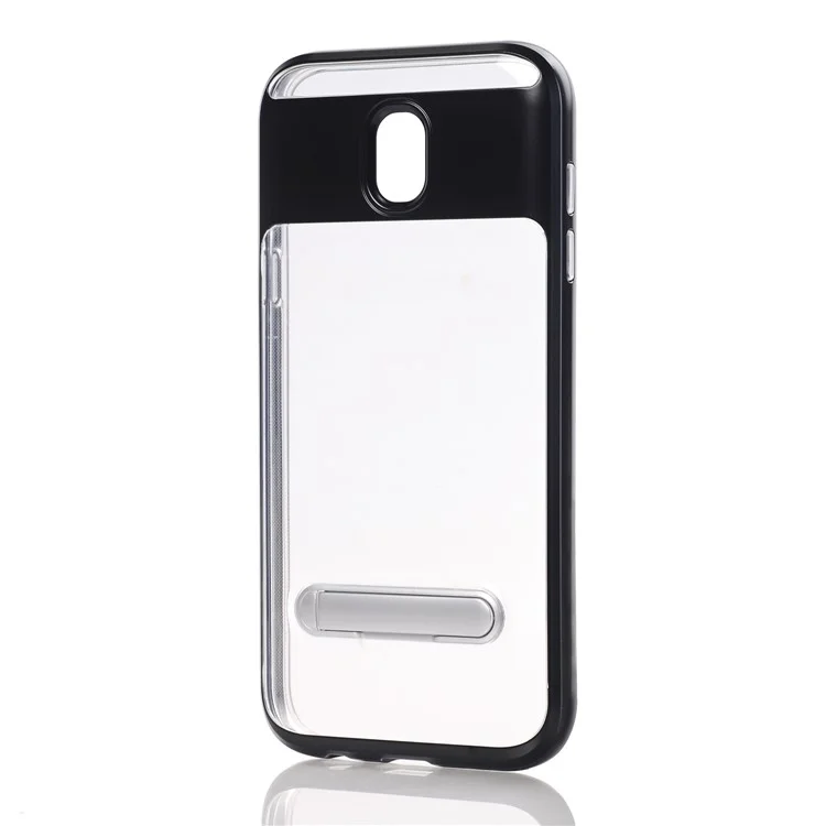 Clear Back PC + TPU Hybrid Case with Kickstand for Samsung Galaxy J5 Pro (2017) / J5 (2017) EU Version - Black